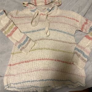 Hem & Thread Multicolor Striped Knit Hoodie